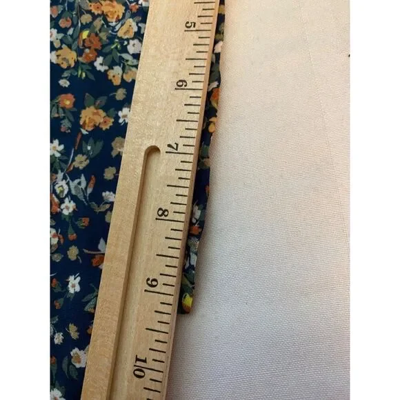 West K Top Women's XL Blue Floral Print Short Sleeve Faux Wrap Boho Peasant Boxy - Picture 7 of 16